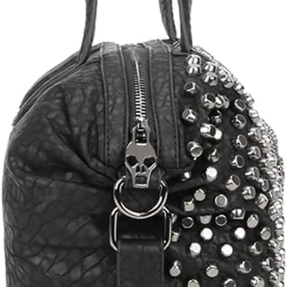 Women Faux Leather Skull Crossbody Bag Shoulder Handbag Purse with Top Handle - Picture 4 of 7